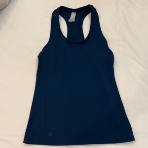 Athleta Deep Navy Laser-Cut Racerback Tank